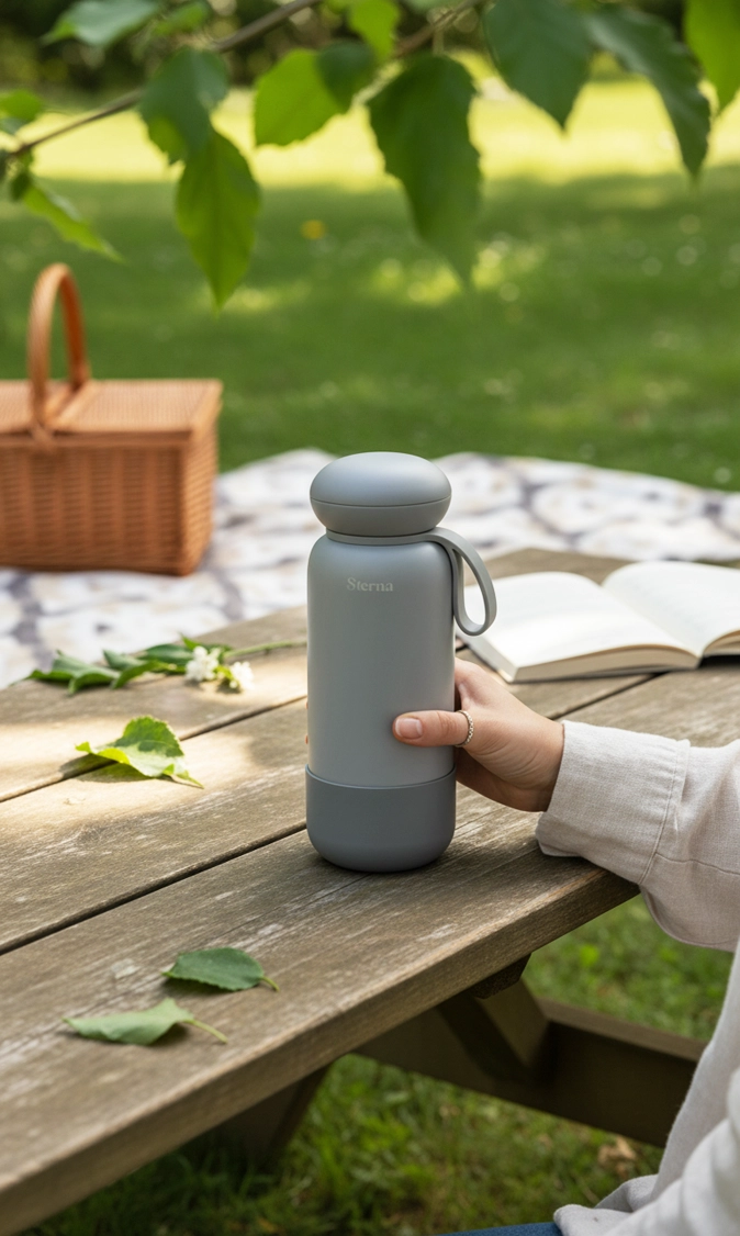 Sterna Aura – Stone Grey | Gün Boyu Sıcak & Soğuk Termos 740 ml