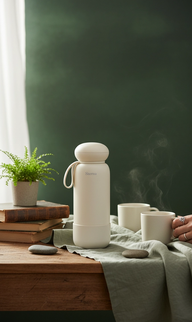 Sterna Aura – Ivory White | Gün Boyu Sıcak & Soğuk Termos 740 ml