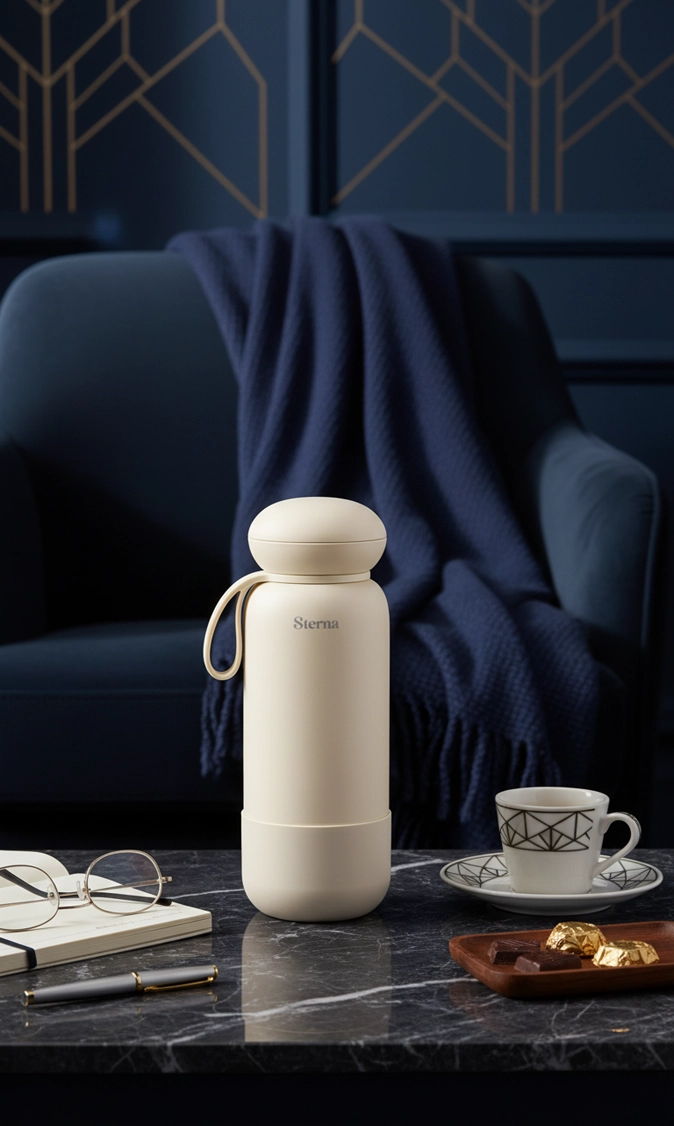 Sterna Aura – Ivory White | Gün Boyu Sıcak & Soğuk Termos 740 ml