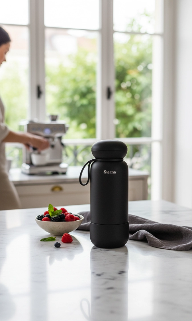 Sterna Aura – Onyx Black | Gün Boyu Sıcak & Soğuk Termos 740 ml