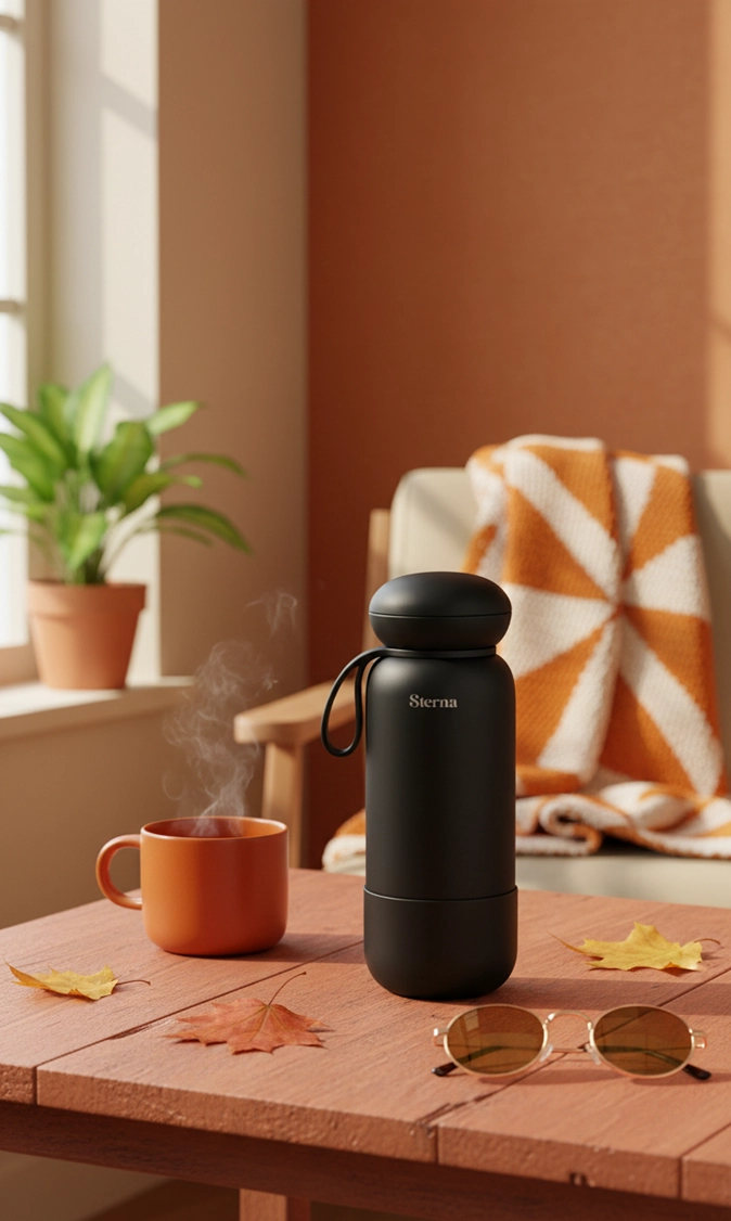 Sterna Aura – Onyx Black | Gün Boyu Sıcak & Soğuk Termos 740 ml