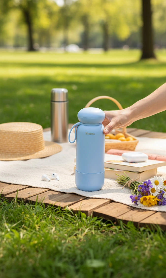 Sterna Aura – Sky Blue | Gün Boyu Sıcak & Soğuk Termos 740 ml