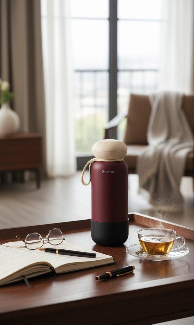Sterna Aura – Burgundy Cream | Gün Boyu Sıcak & Soğuk Termos 740 ml