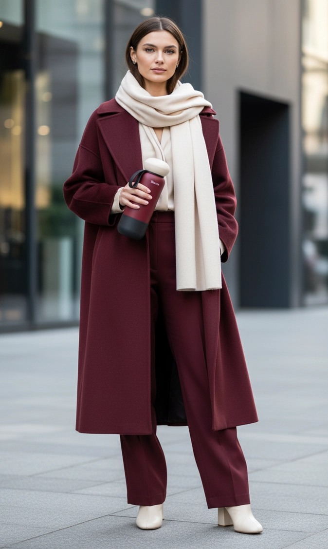 Sterna Aura – Burgundy Noir | Gün Boyu Sıcak & Soğuk Termos 740 ml