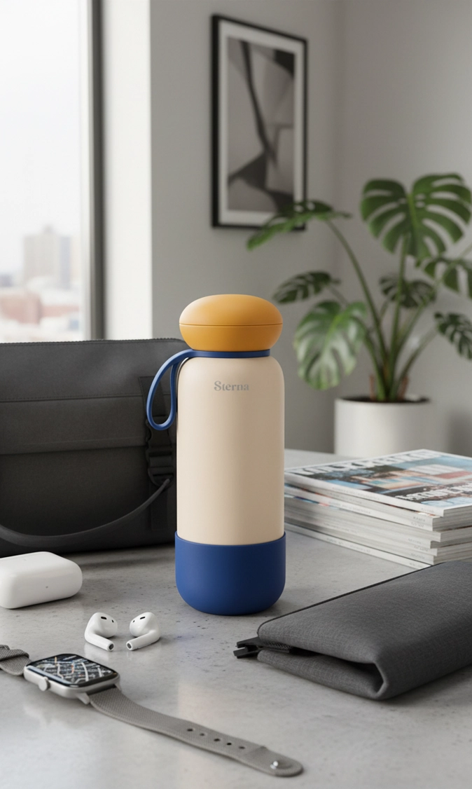 Sterna Aura – Mustard Blue | Gün Boyu Sıcak & Soğuk Termos 740 ml
