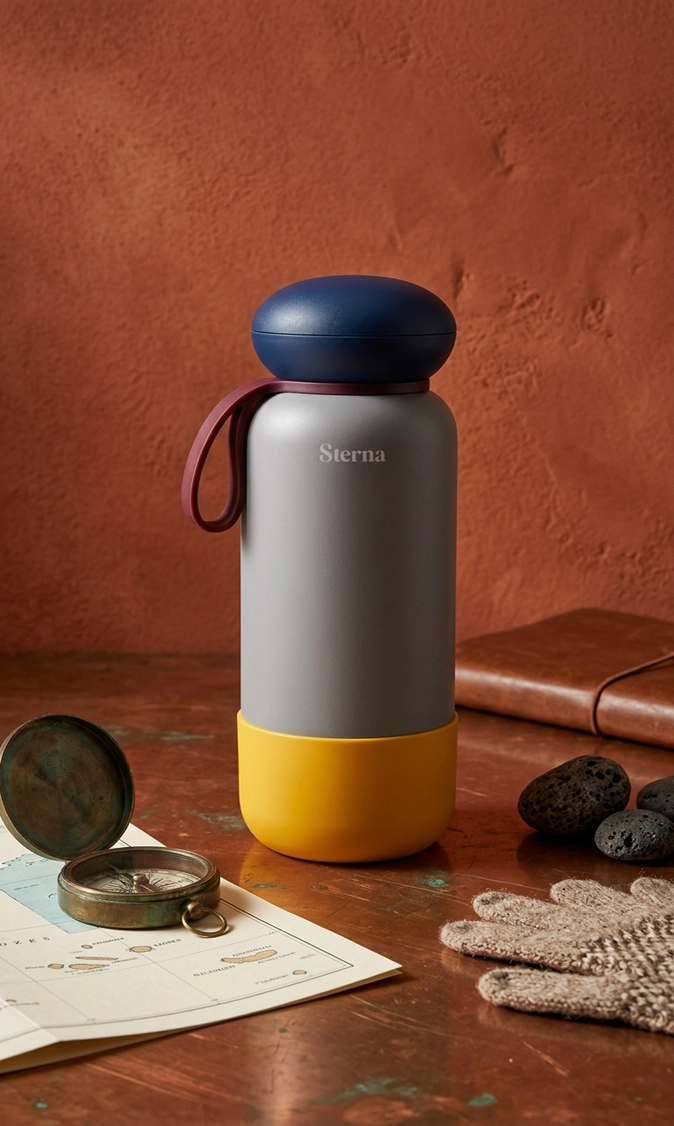 Sterna Aura – Grey Bordeaux | Gün Boyu Sıcak & Soğuk Termos 740 ml